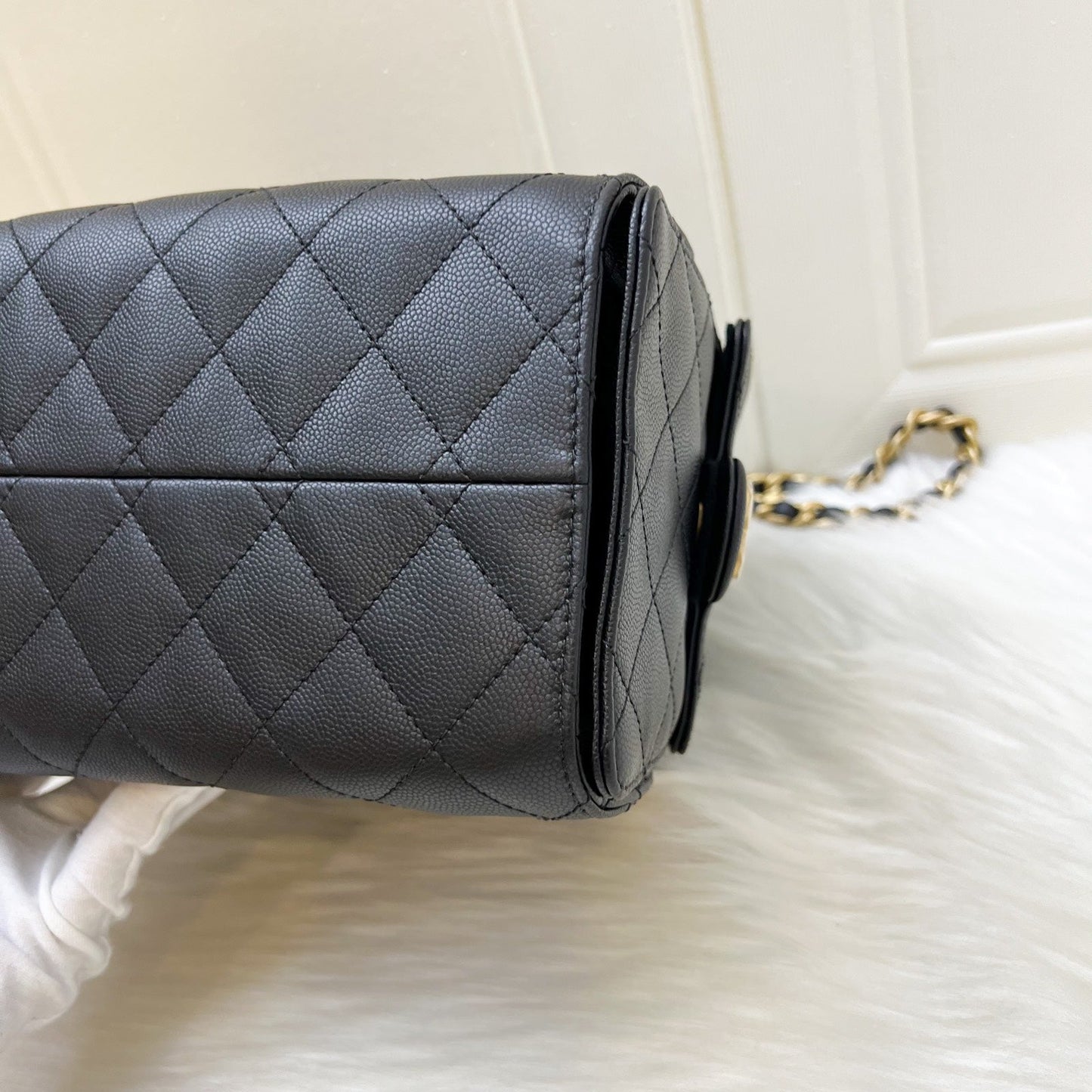 GLM-25 Small Hobo Bag in Black Caviar and AGHW (Model: AS5293)