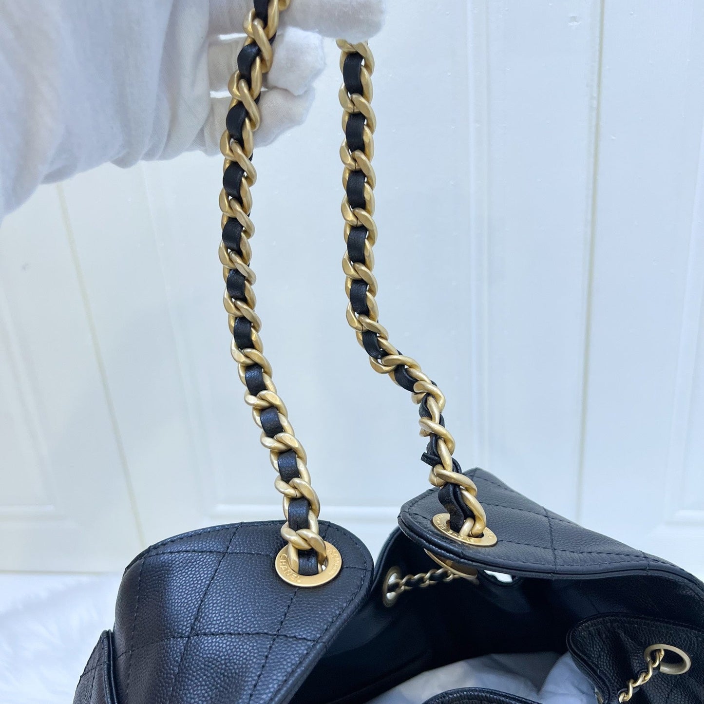 GLM-25 Small Hobo Bag in Black Caviar and AGHW (Model: AS5293)