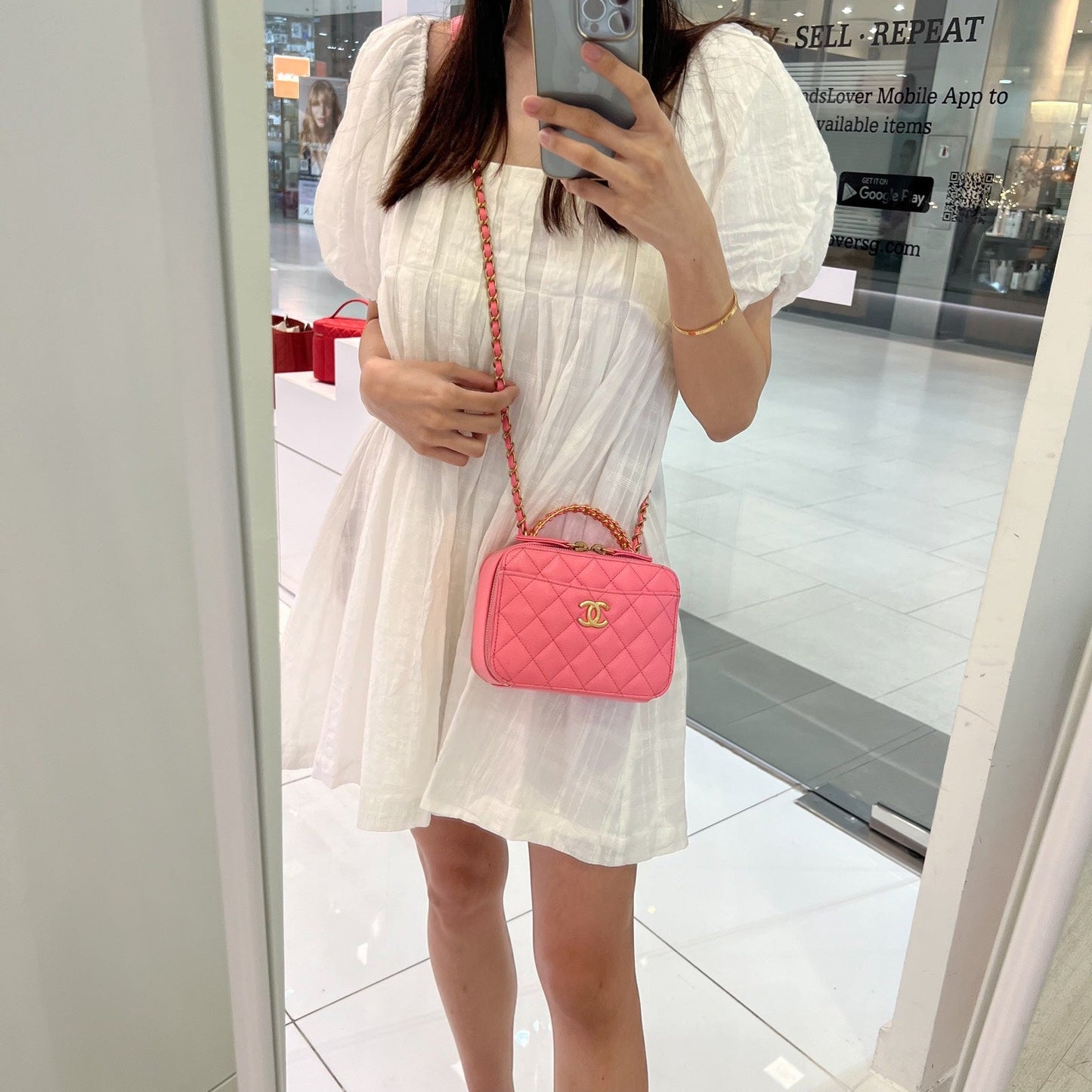 GLM-"Pick Me Up" Vanity Case in Pink Caviar and AGHW