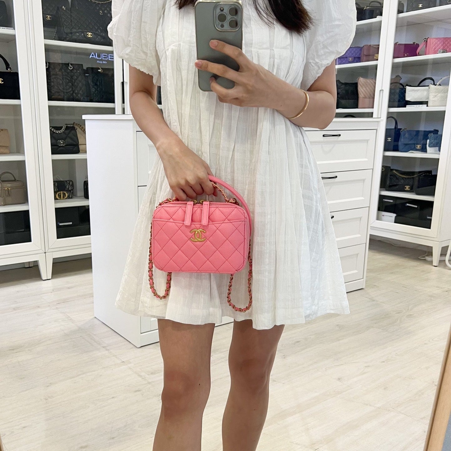 GLM-"Pick Me Up" Vanity Case in Pink Caviar and AGHW