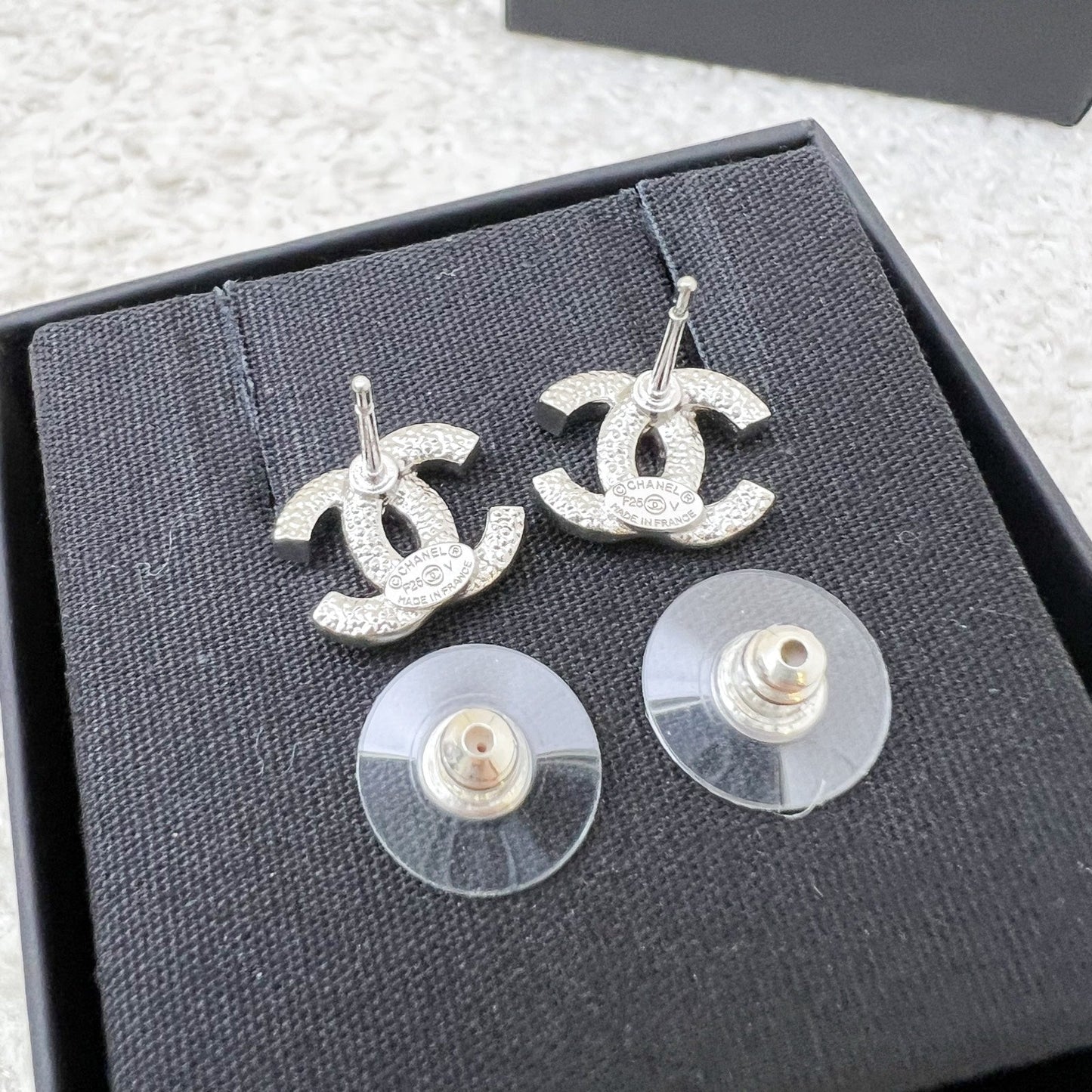 GLM-Classic GLM- Logo Small Earrings with Crystals in SHW (Model: ABE100)