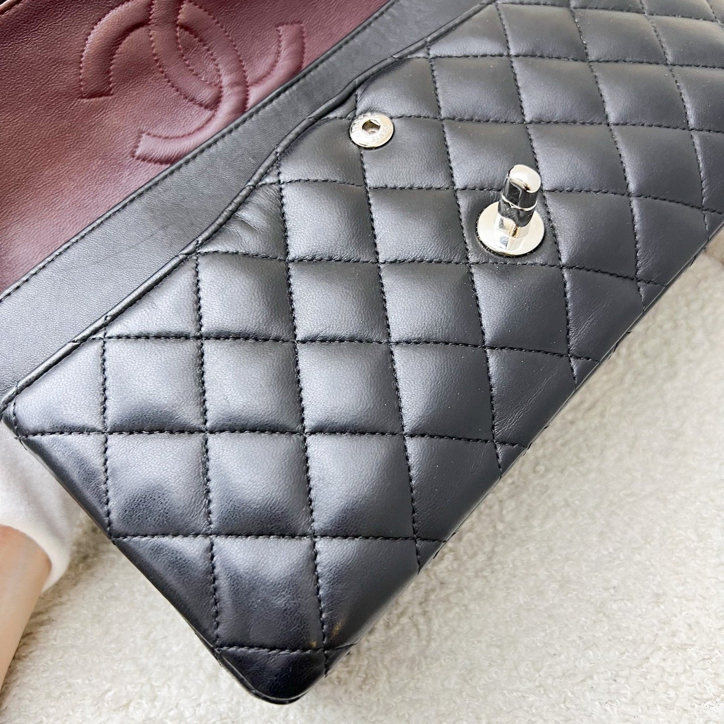 GLM-Medium Classic Flap CF in Black Lambskin and SHW