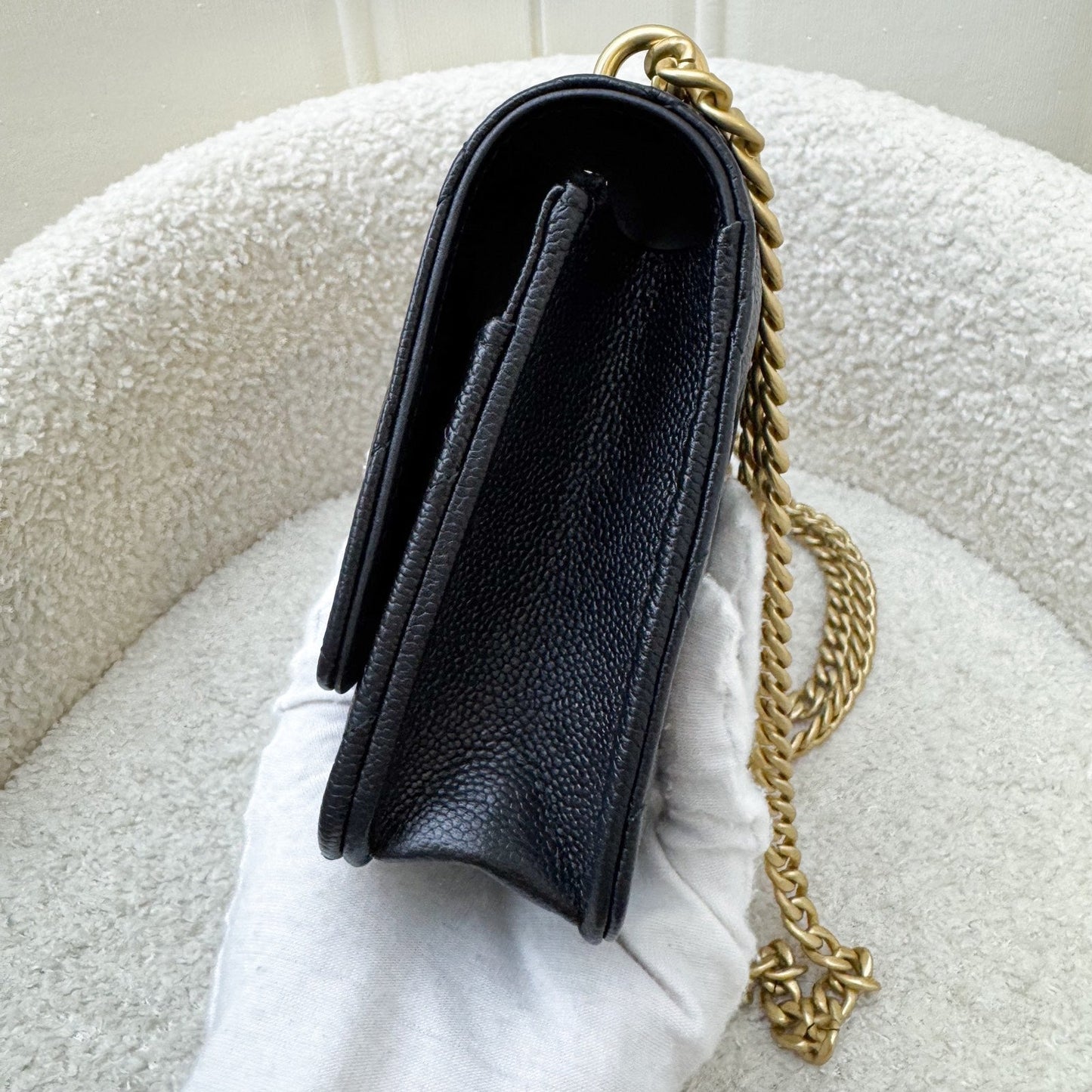 GLM-24P Heart Adjustable Wallet on Chain WOC in Black Caviar and AGHW (Model: AP3201)