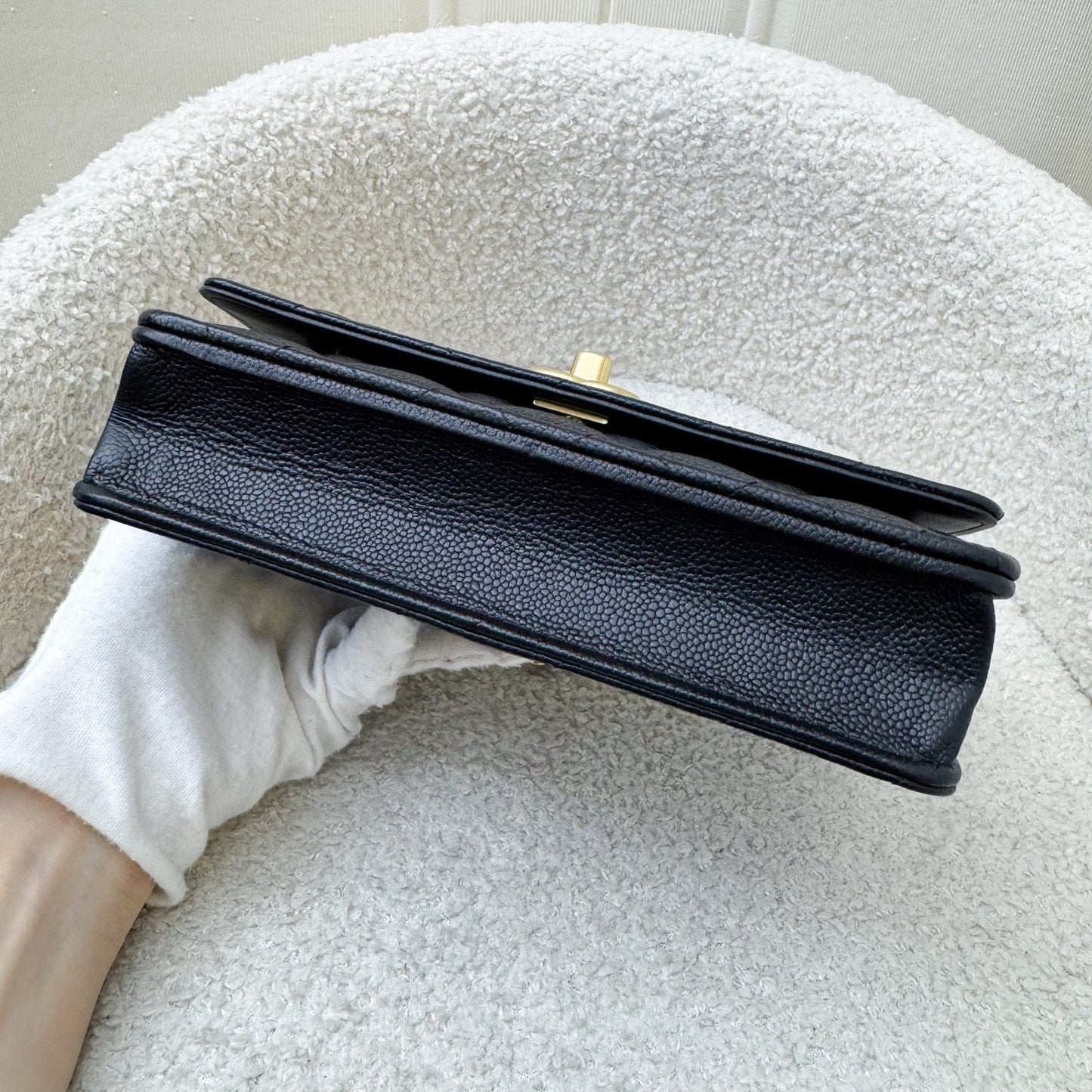 GLM-24P Heart Adjustable Wallet on Chain WOC in Black Caviar and AGHW (Model: AP3201)