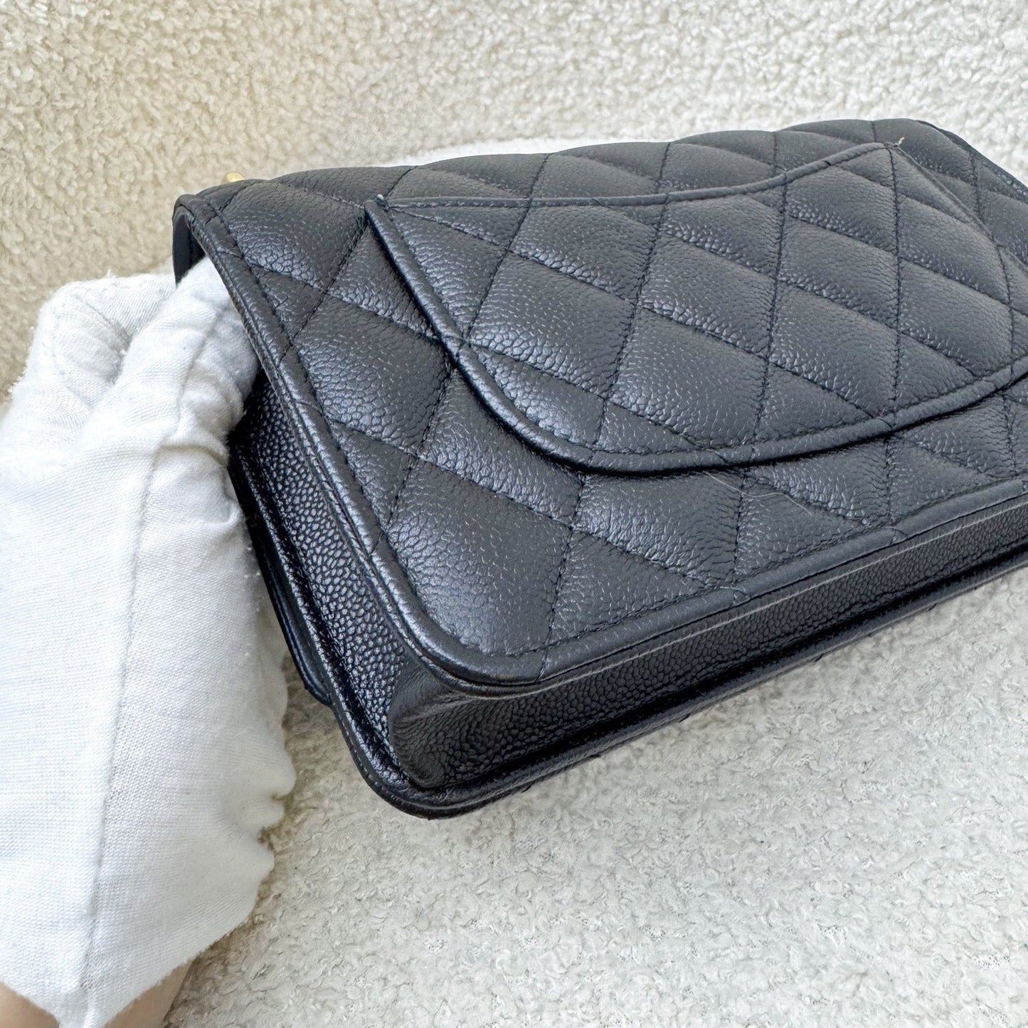 GLM-24P Heart Adjustable Wallet on Chain WOC in Black Caviar and AGHW (Model: AP3201)