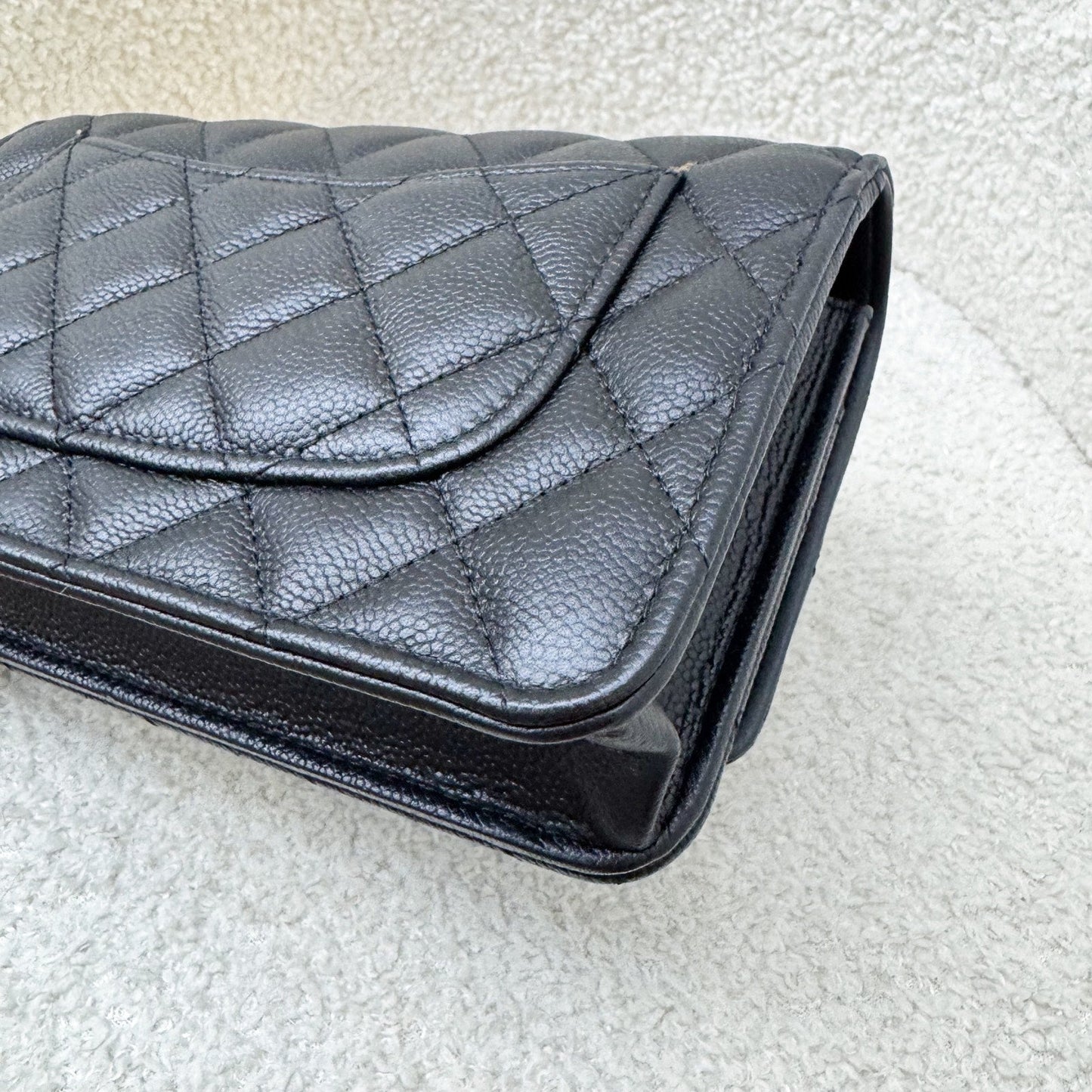 GLM-24P Heart Adjustable Wallet on Chain WOC in Black Caviar and AGHW (Model: AP3201)