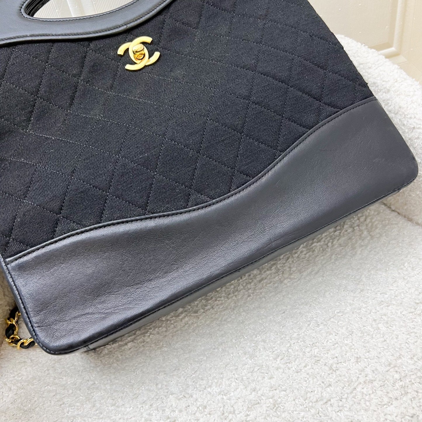 GLM-Large  31 Bag in Black Fabric and Lambskin and 24K GHW