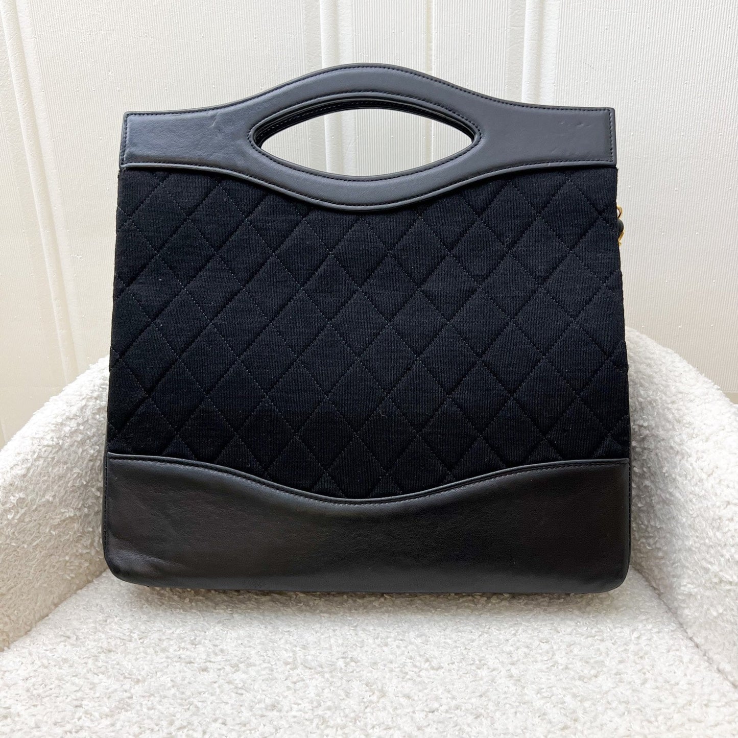 GLM-Large  31 Bag in Black Fabric and Lambskin and 24K GHW