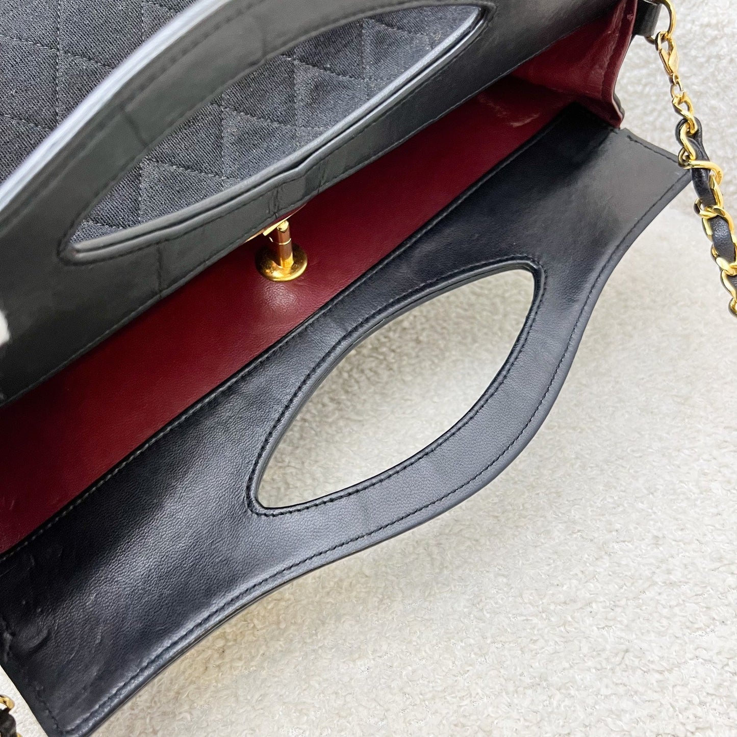 GLM-Large  31 Bag in Black Fabric and Lambskin and 24K GHW