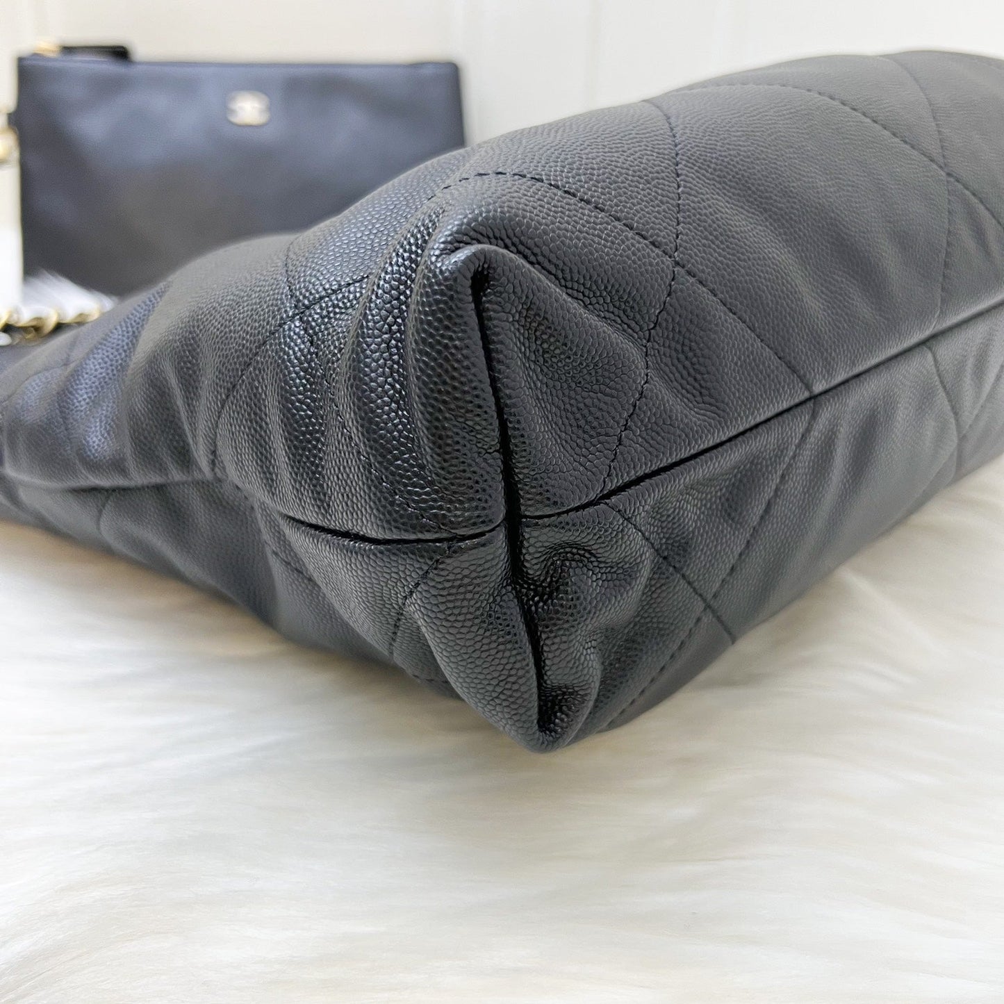 GLM-22 Small Hobo Handbag in Black Shiny Caviar and AGHW (Model: AS3260)