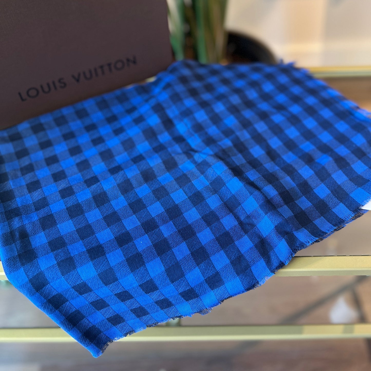 LOUIS VUITTON Gingham Damier Masai Scarf