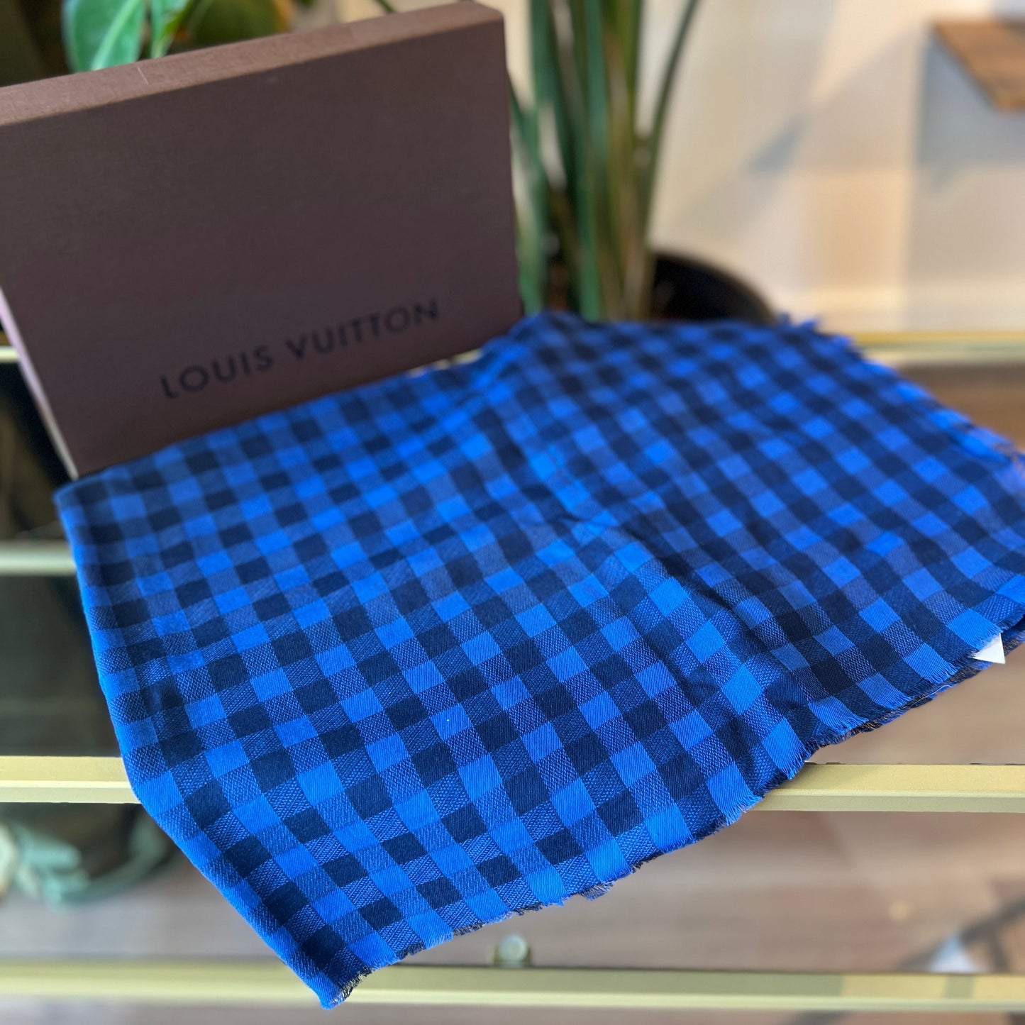 LOUIS VUITTON Gingham Damier Masai Scarf