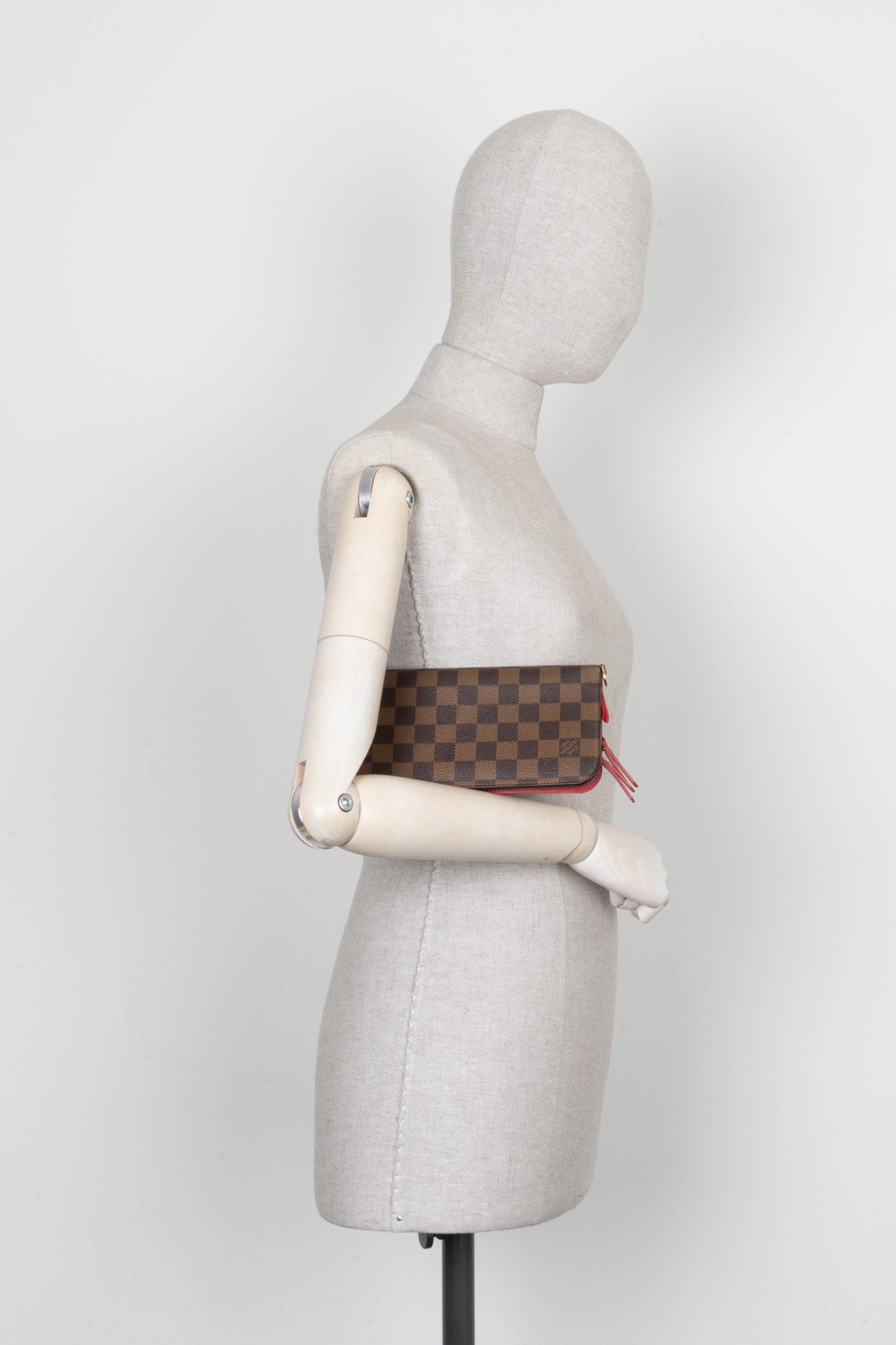 LOUIS VUITTON Insolite Wallet Damier Ebene Red
