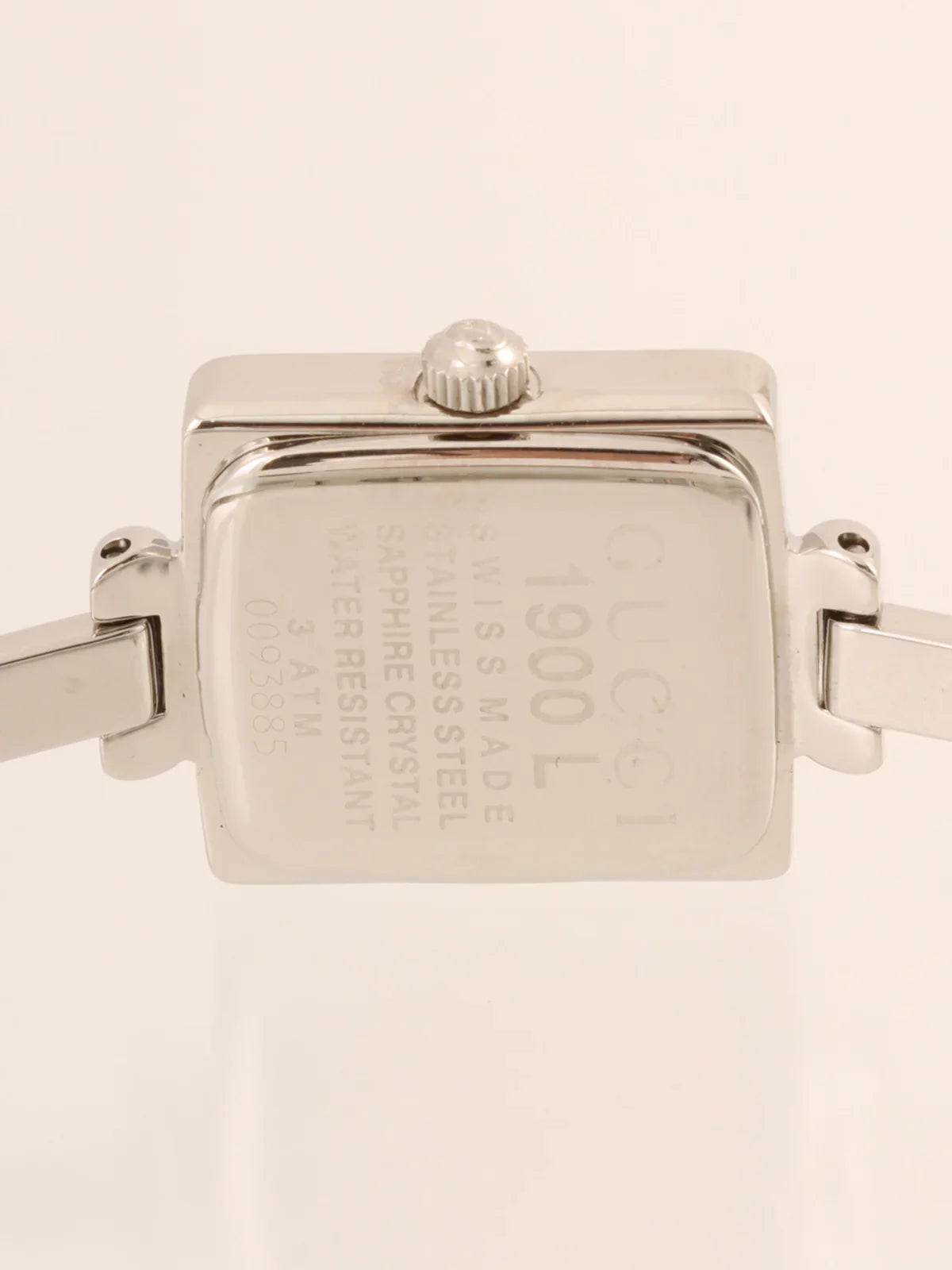GUCCI Square Face Logo Bangle Watch Silver/Black