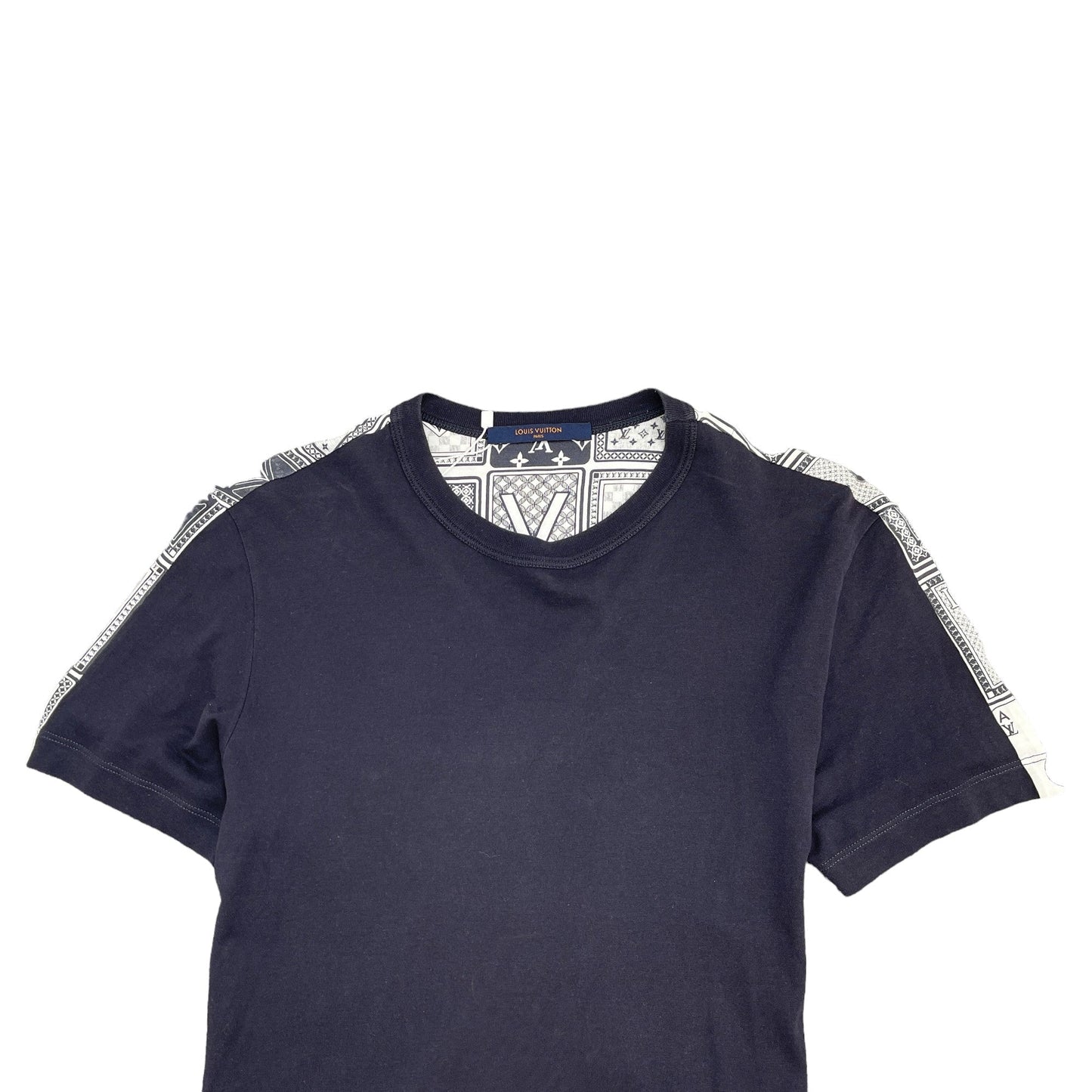 Men's Playing Cards Logo T-Shirt Navy Size XS