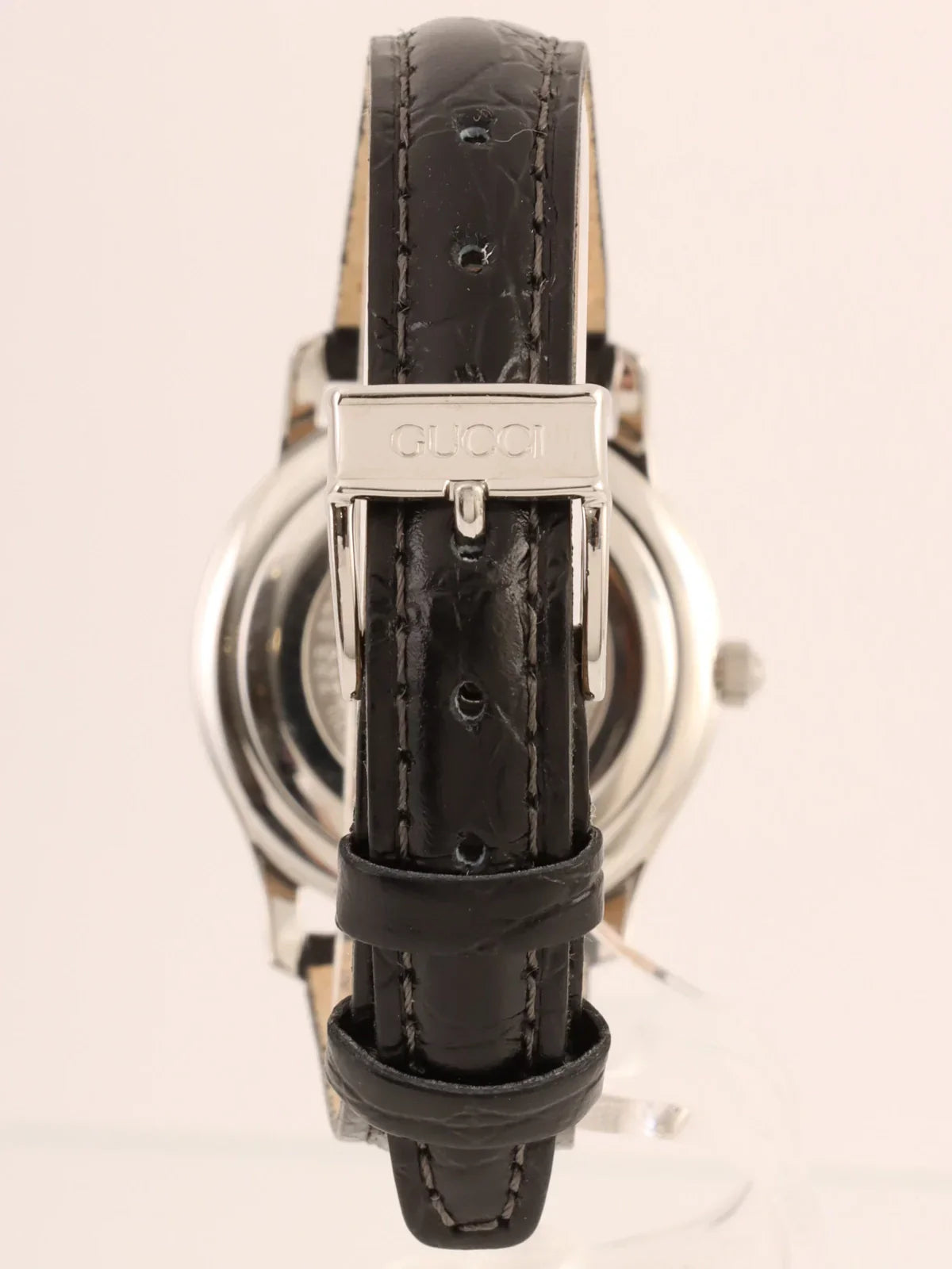 GUCCI Round Logo Face Watch Silver/Black