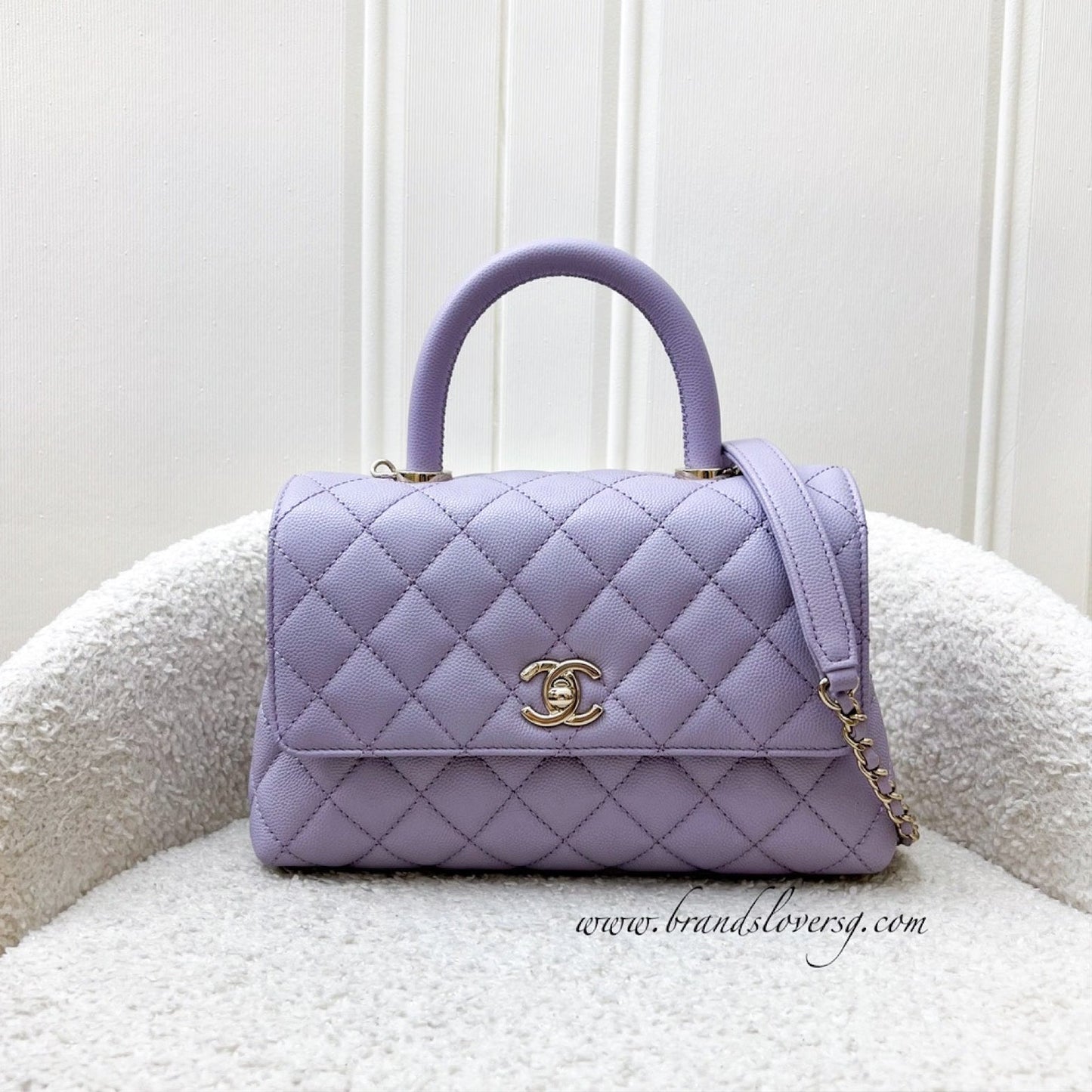 GLM-Small (24cm) Coco Handle in 24P Lilac Caviar and LGHW (Model: A92990)