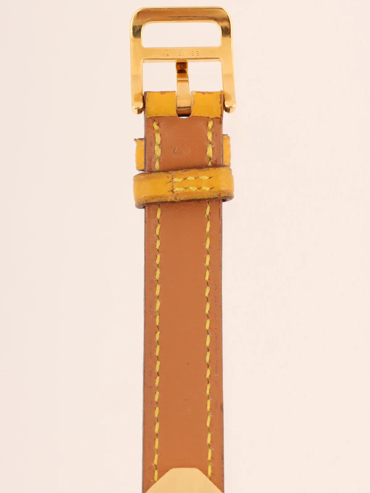 HERMES 1989 Made Kelly Watch Yellow/Gold