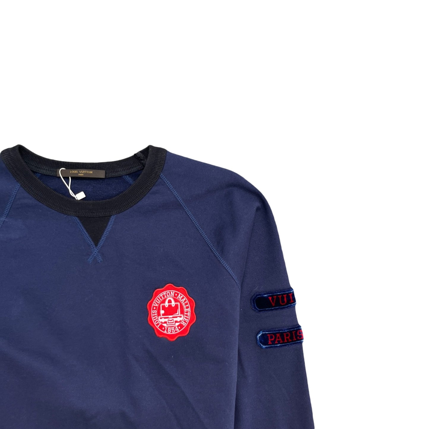 Men's Embroidered Logo Sweatshirt Navy Size L