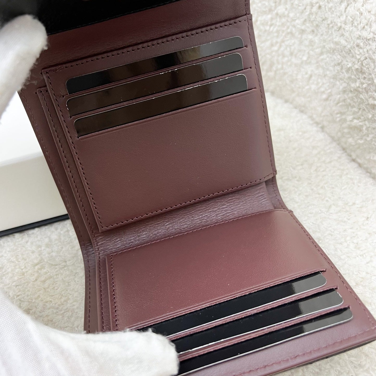 GLM-Classic Trifold Compact Wallet in Black Caviar and LGHW (AP0231)