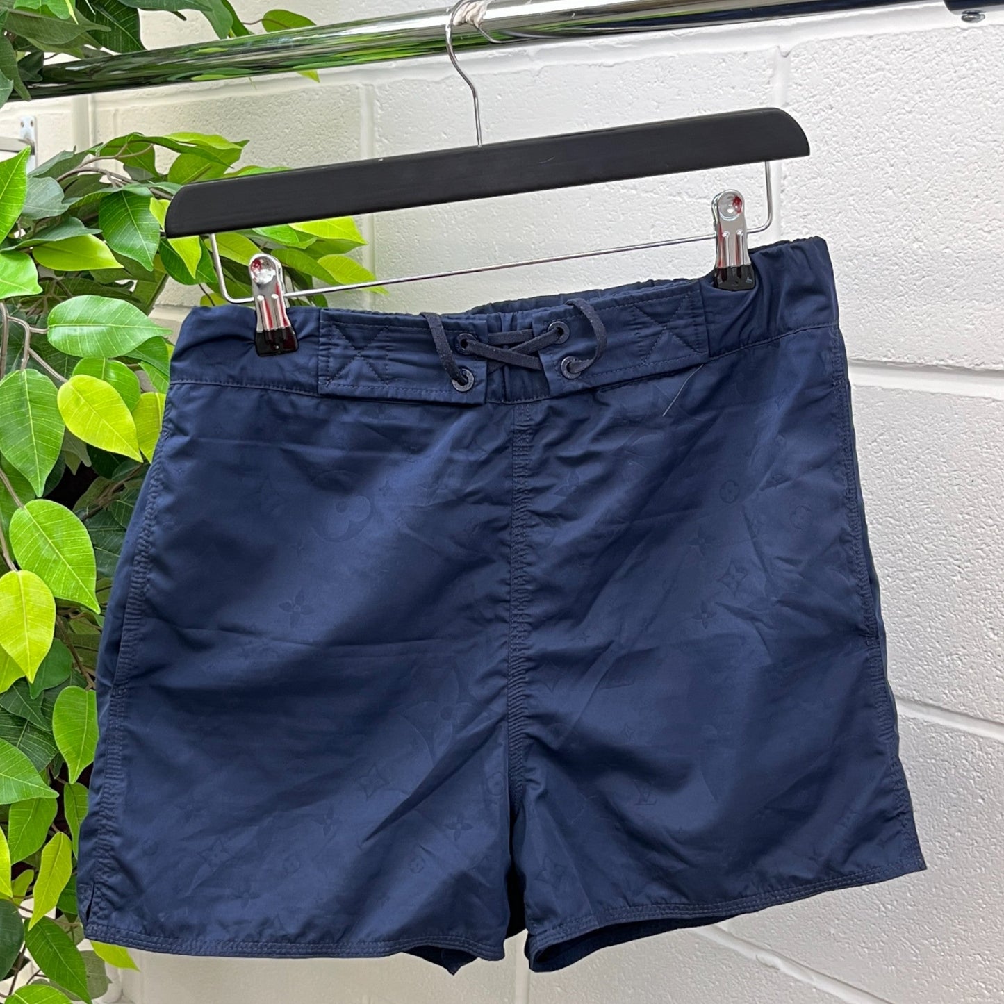 Men's 3D Pocket Monogram Board Swim Shorts Navy Size XS