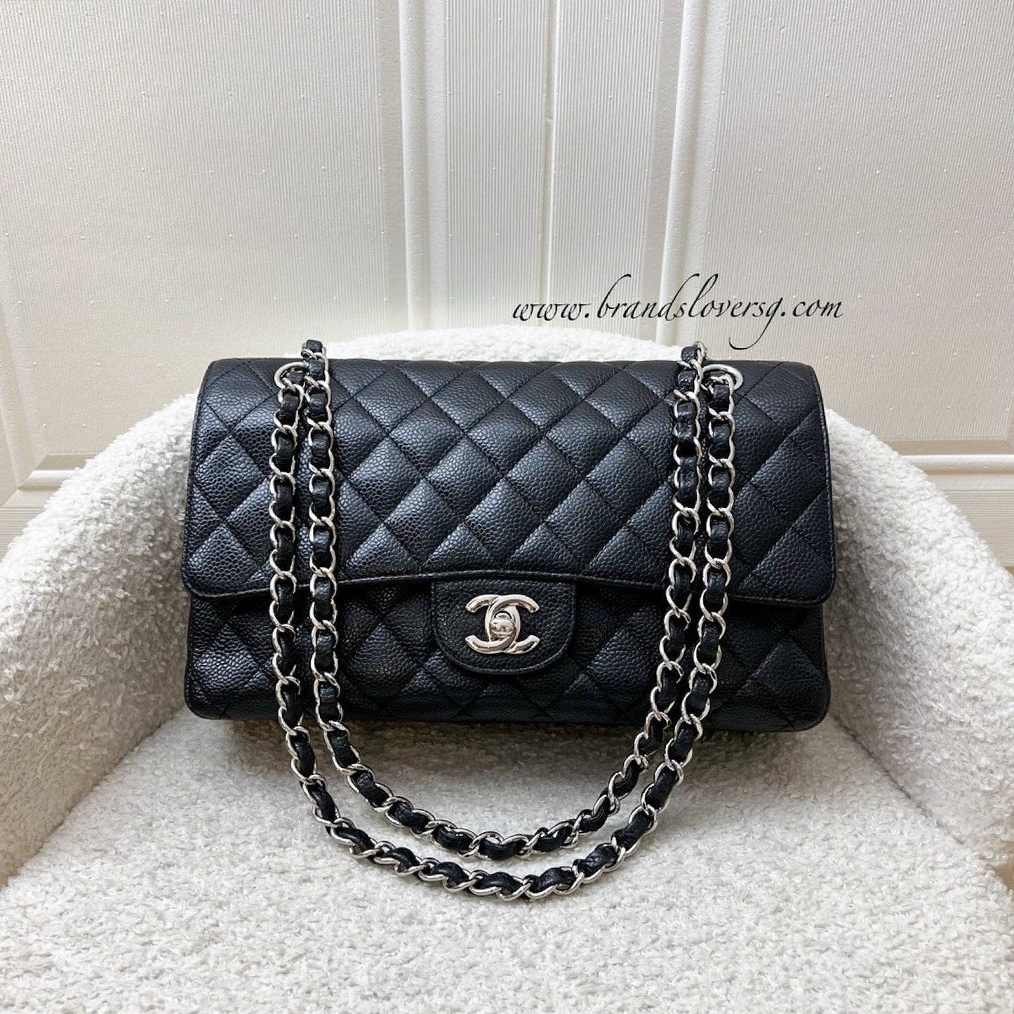 GLM-Medium Classic Flap CF in Black Caviar and SHW