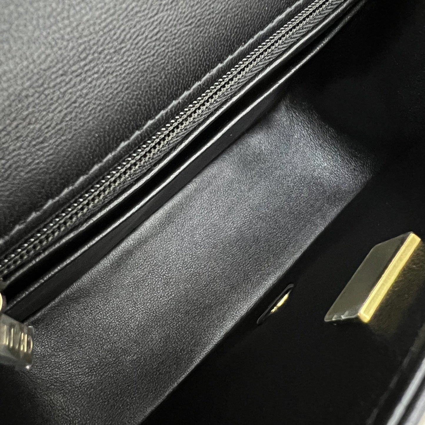 GLM-Classic Square Mini Flap in Black Lambskin and LGHW