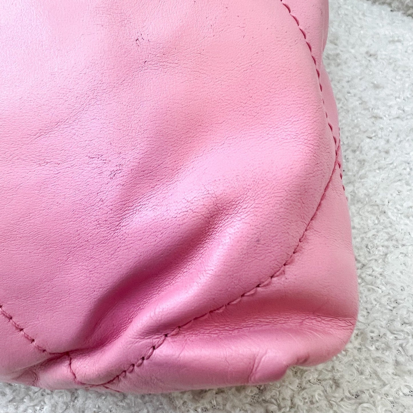 GLM-22 Mini Hobo Handbag in Pink Shiny Calfskin and SHW (Model: AS3980)