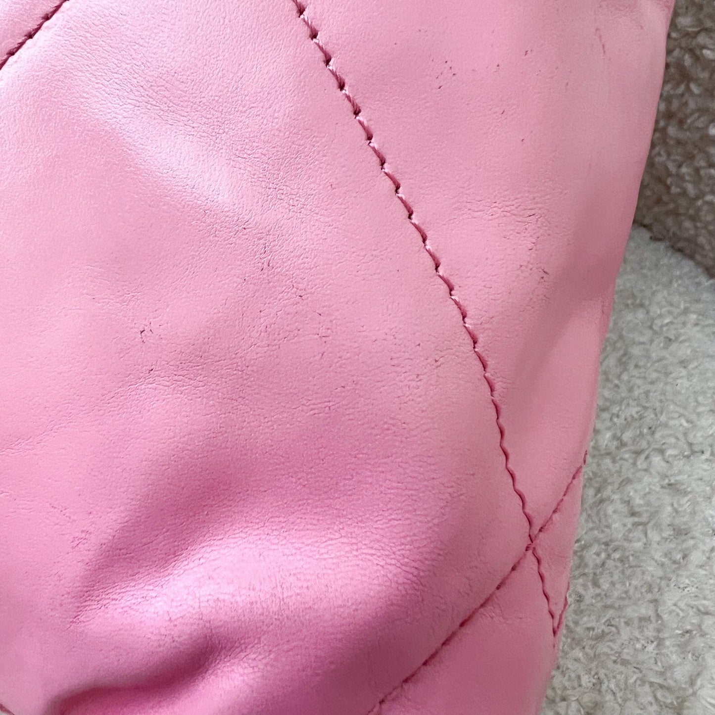 GLM-22 Mini Hobo Handbag in Pink Shiny Calfskin and SHW (Model: AS3980)