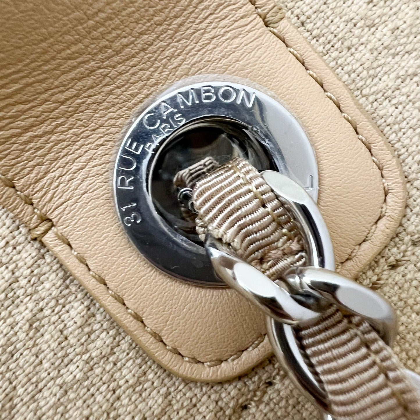 GLM-Large Deauville Tote in 22C Beige Fabric SHW