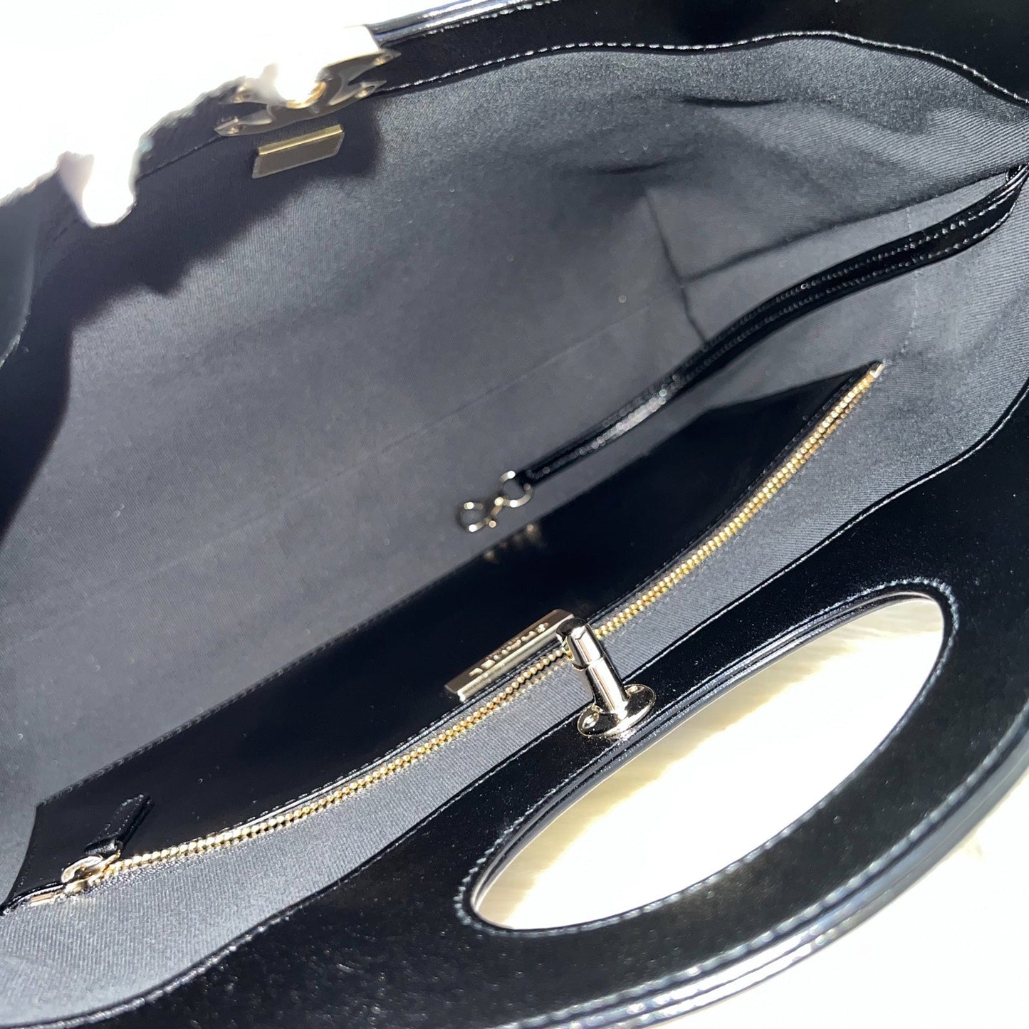 GLM-31 Medium Shopping Bag in Black Shiny Calfskin and LGHW (Model: AS4854)