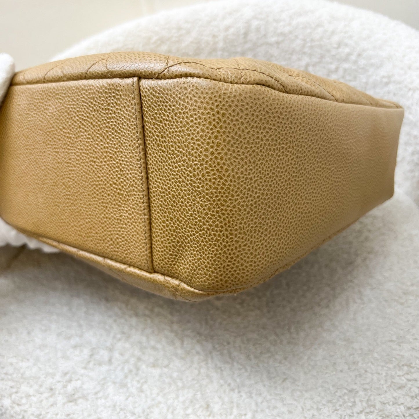 GLM- Half Moon Timeless Hobo in Dark Beige Caviar and GHW