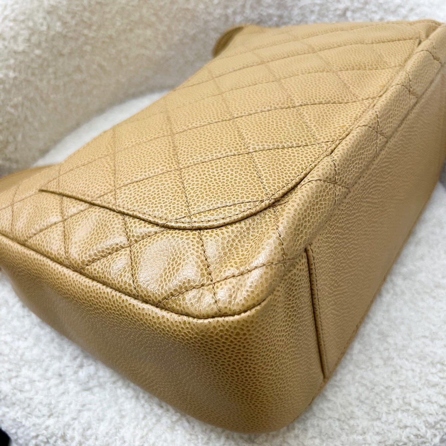 GLM- Half Moon Timeless Hobo in Dark Beige Caviar and GHW