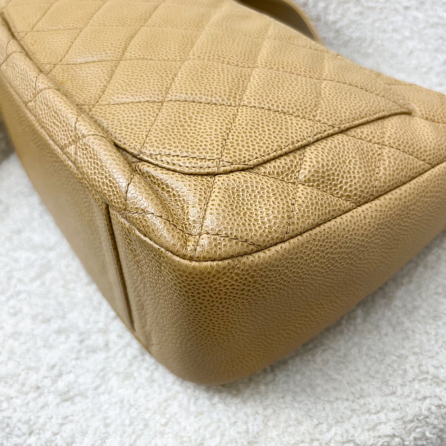 GLM- Half Moon Timeless Hobo in Dark Beige Caviar and GHW