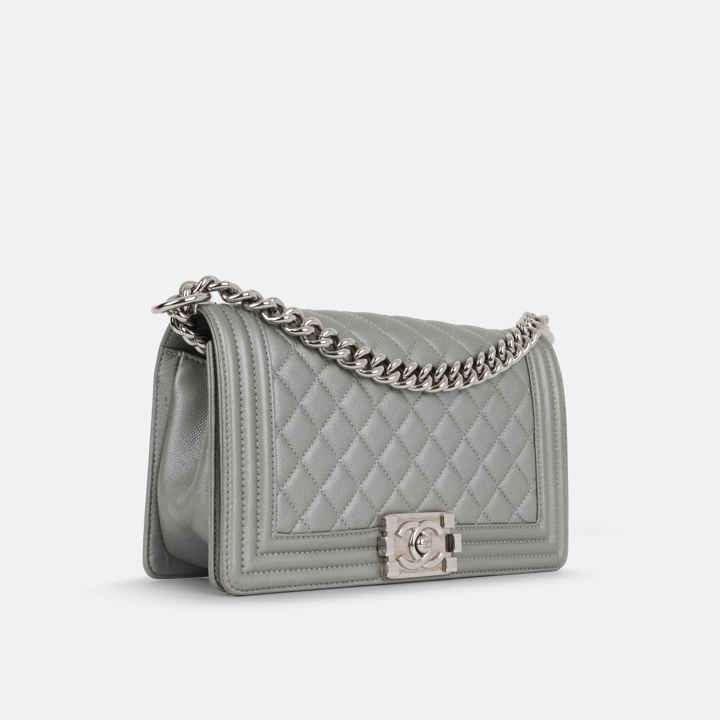 Chanel Boy Bag - Silver