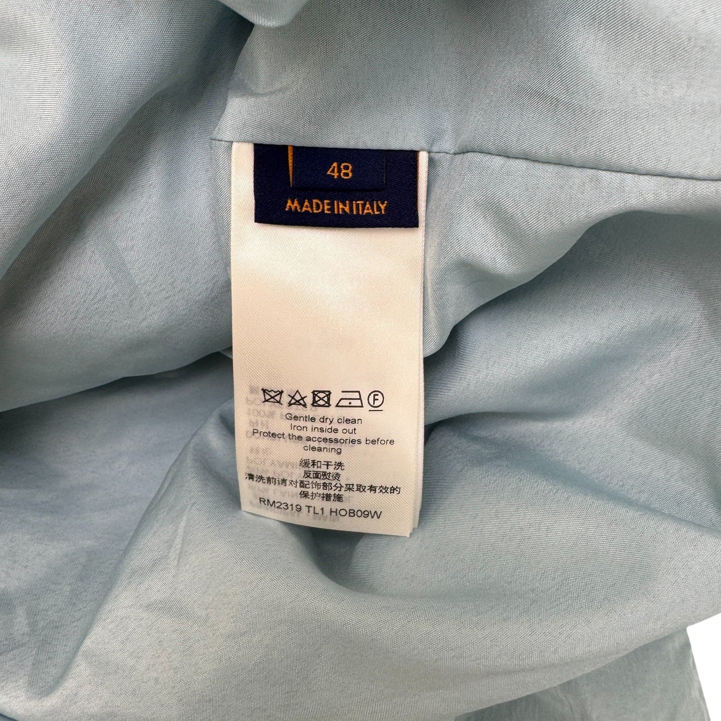 Men's Mixed Material Anorak Jacket Blue Size IT 48 / M
