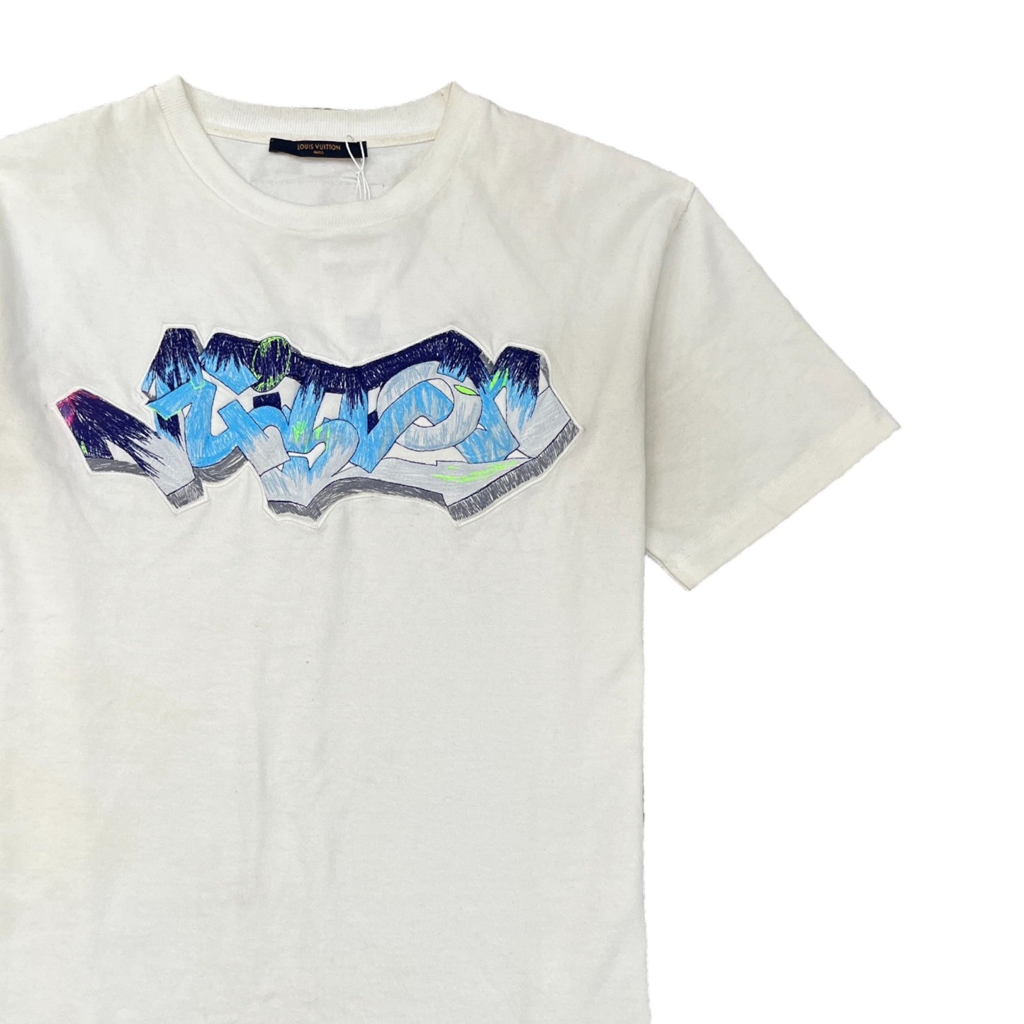 Men's Graffiti Logo T-Shirt Cream Size M
