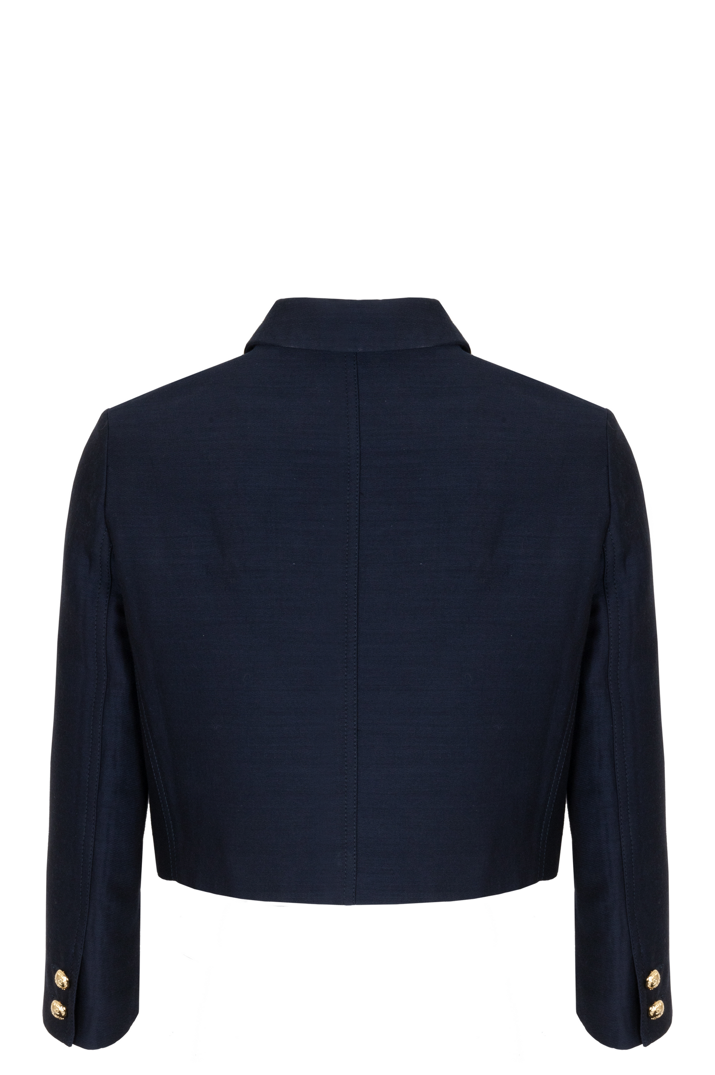 CHRISTIAN DIOR Cropped Jacket Wool Silk Navy