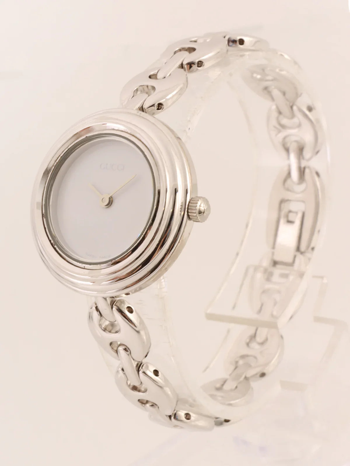 GUCCI Metallic Changeable Bezel Watch 6Colors/Silver