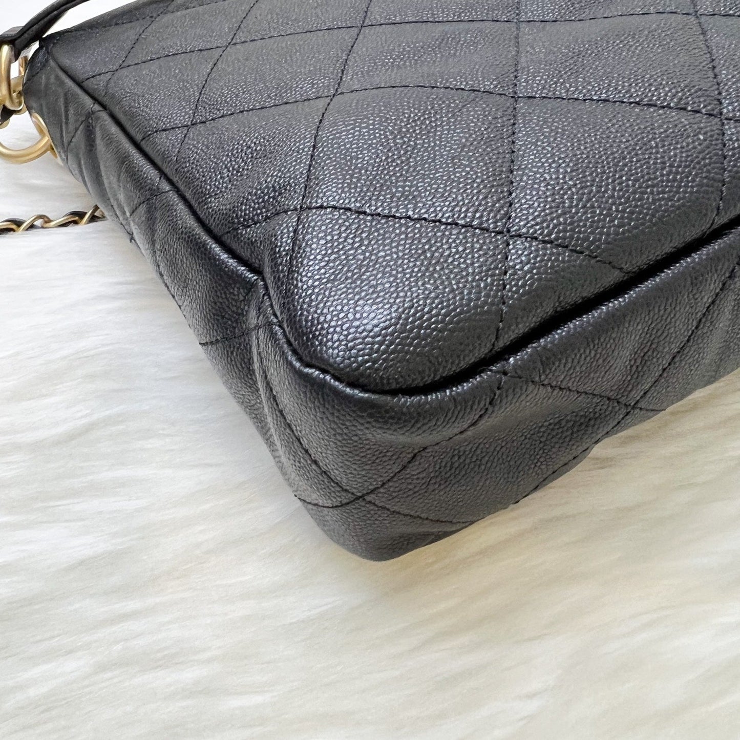 GLM-25P Maxi Hobo Bag in Black Caviar and AGHW (Model: AS5385)