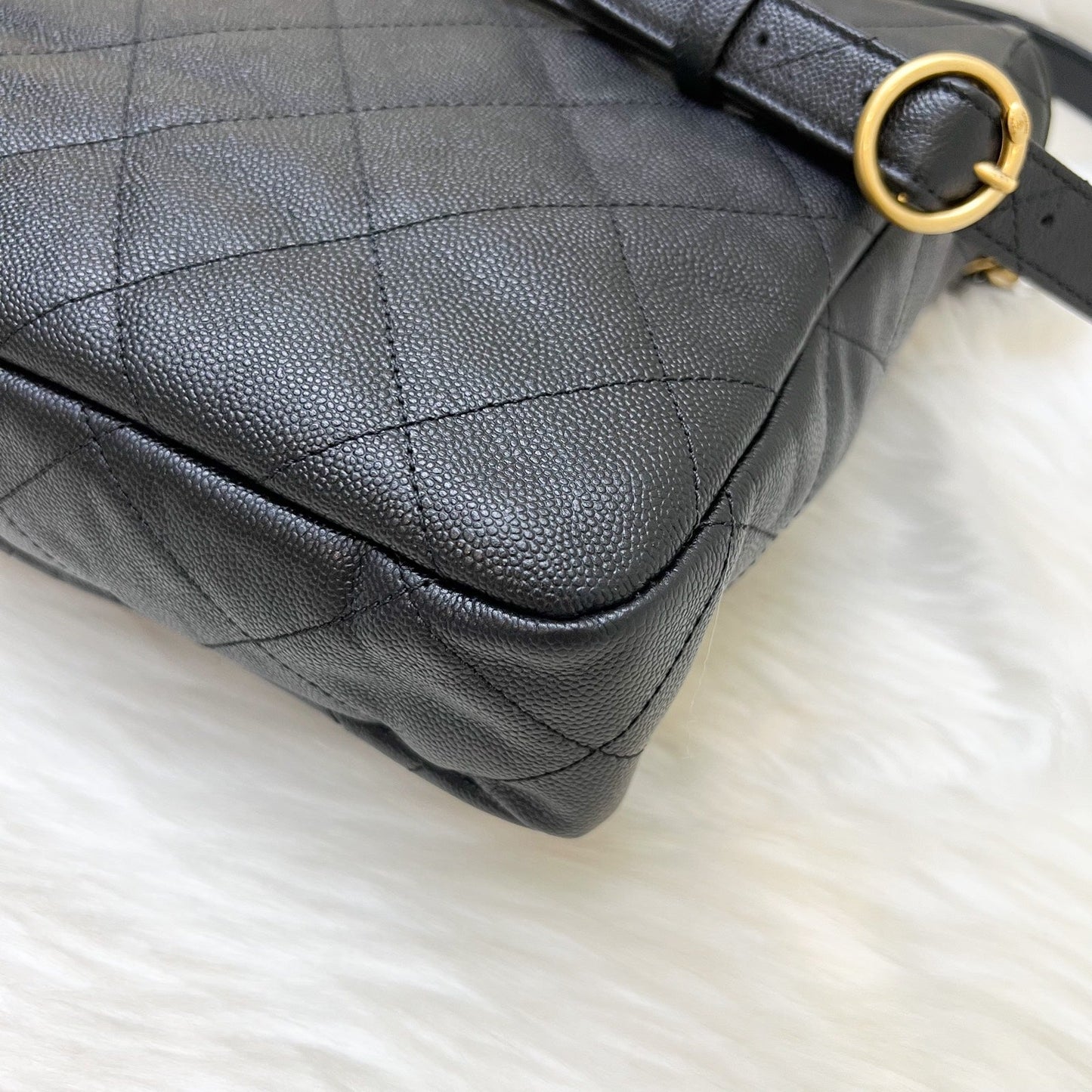 GLM-25P Maxi Hobo Bag in Black Caviar and AGHW (Model: AS5385)