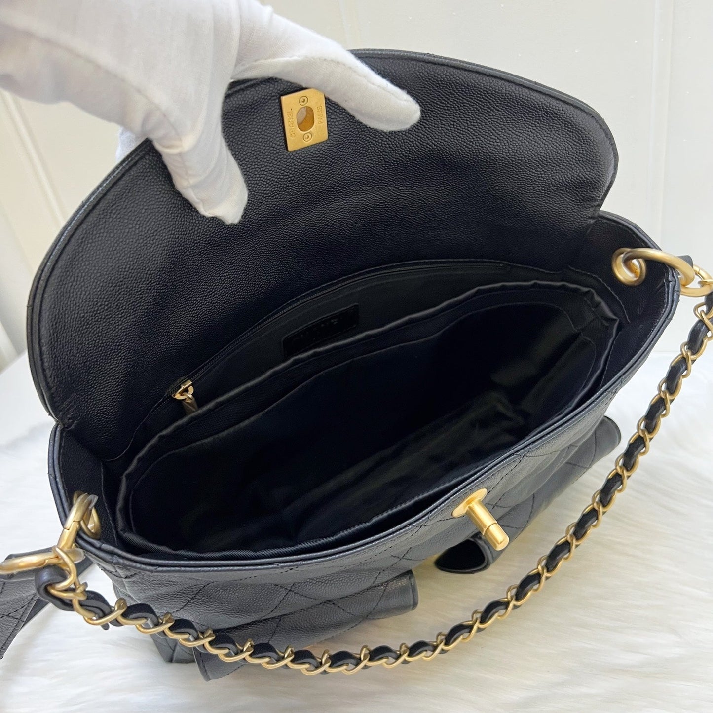 GLM-25P Maxi Hobo Bag in Black Caviar and AGHW (Model: AS5385)