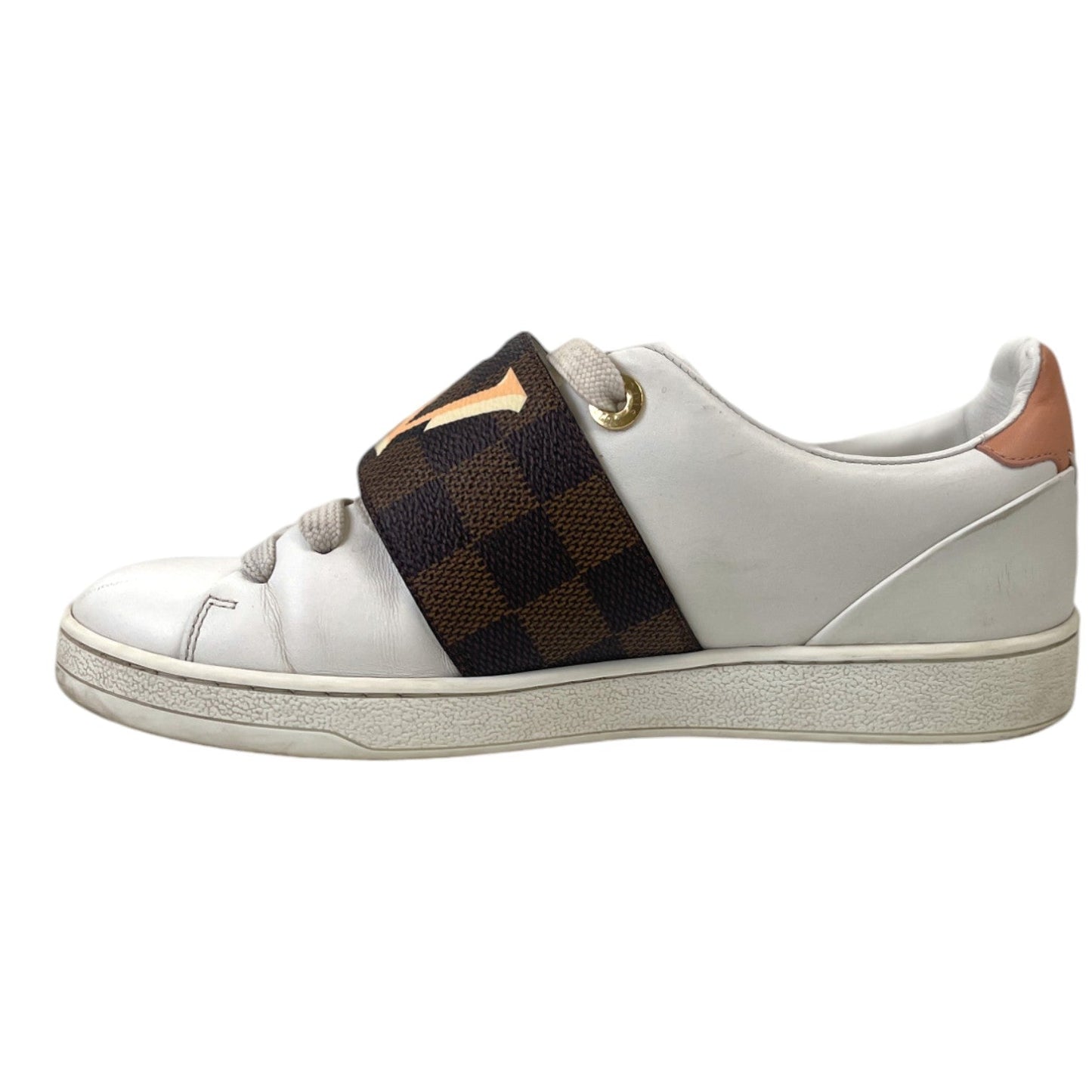 Women's Damier Ebene Front Row Low Trainers White Size EU 36 / UK 3