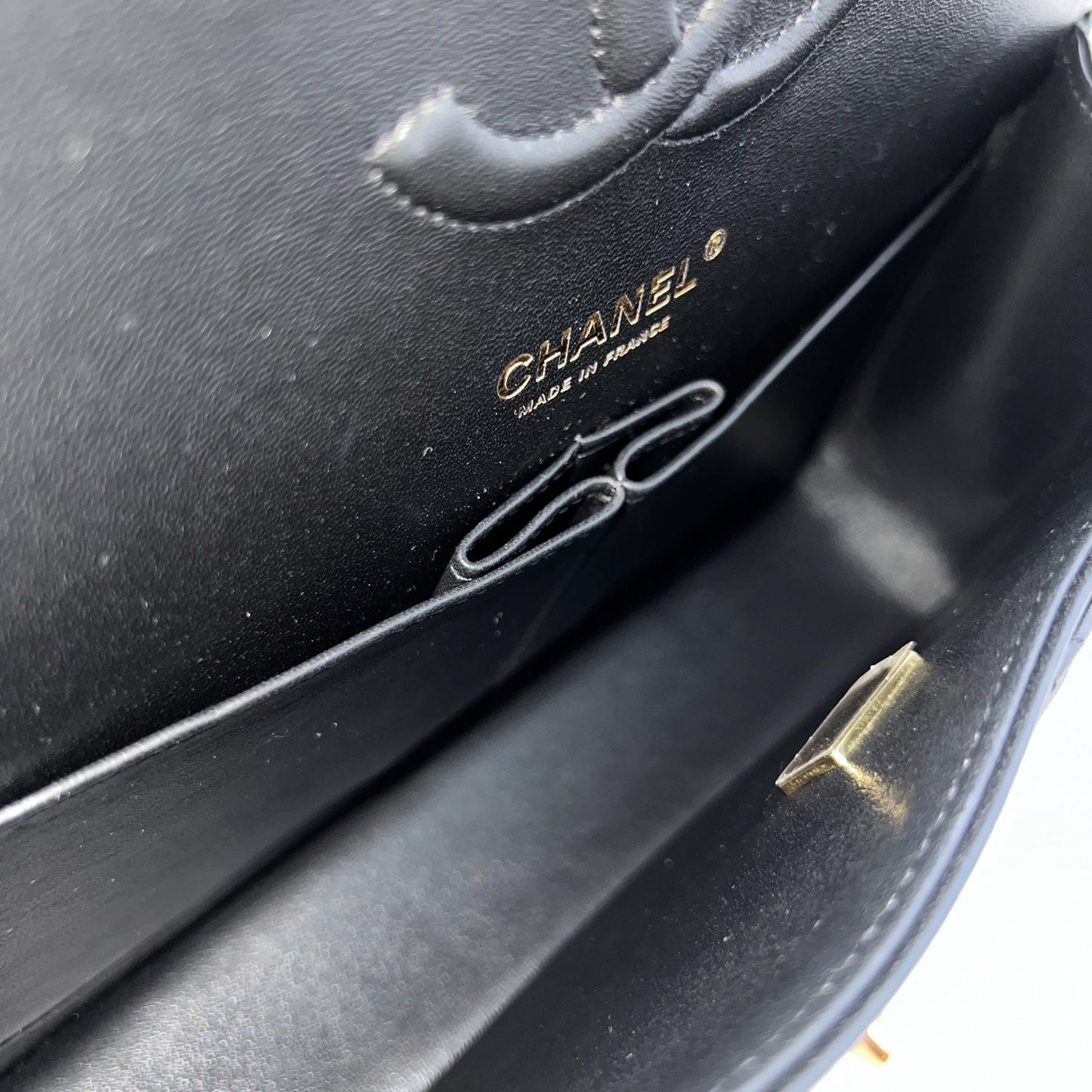 GLM-Medium Classic Flap CF in Black Lambskin and Rose Gold HW