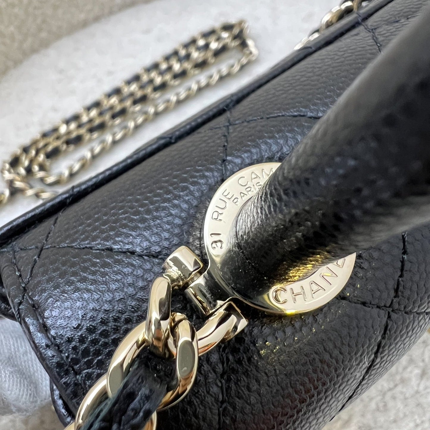 GLM-Micro Coco Handle Flap Bag in Black Caviar and LGHW (AP4244)