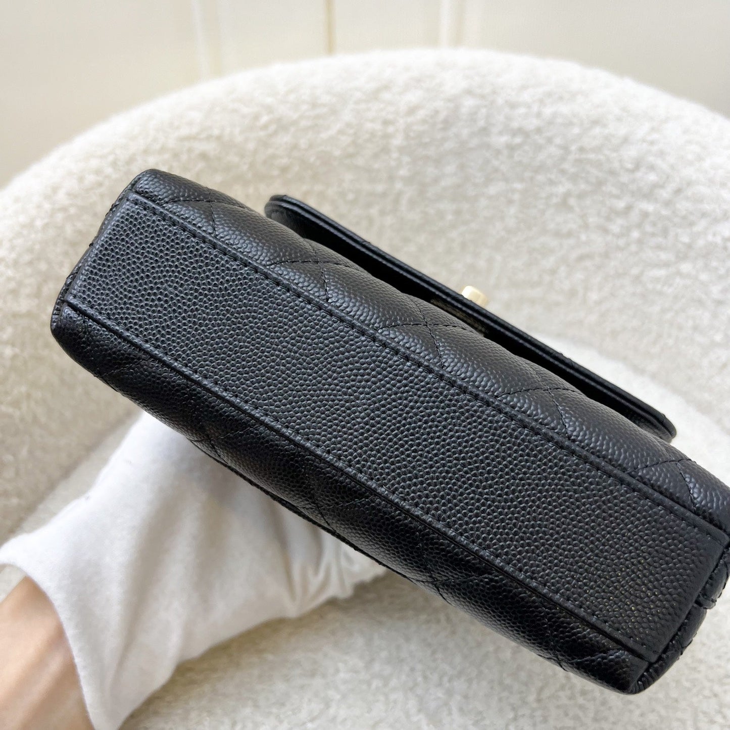 GLM-Micro Coco Handle Flap Bag in Black Caviar and LGHW (AP4244)
