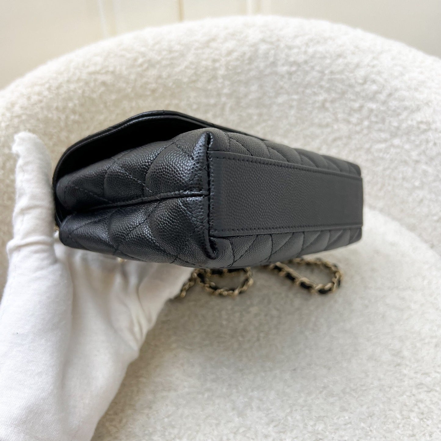 GLM-Micro Coco Handle Flap Bag in Black Caviar and LGHW (AP4244)
