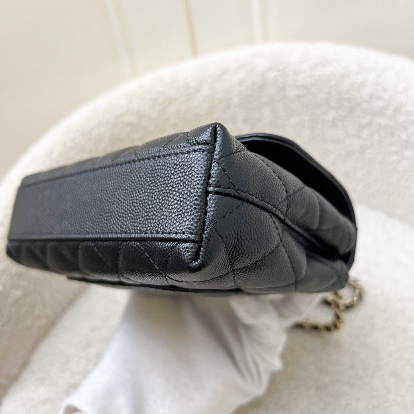 GLM-Micro Coco Handle Flap Bag in Black Caviar and LGHW (AP4244)