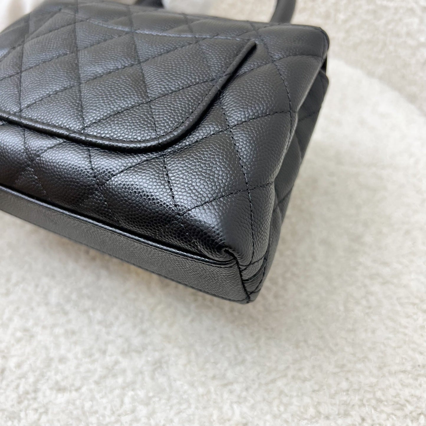 GLM-Micro Coco Handle Flap Bag in Black Caviar and LGHW (AP4244)