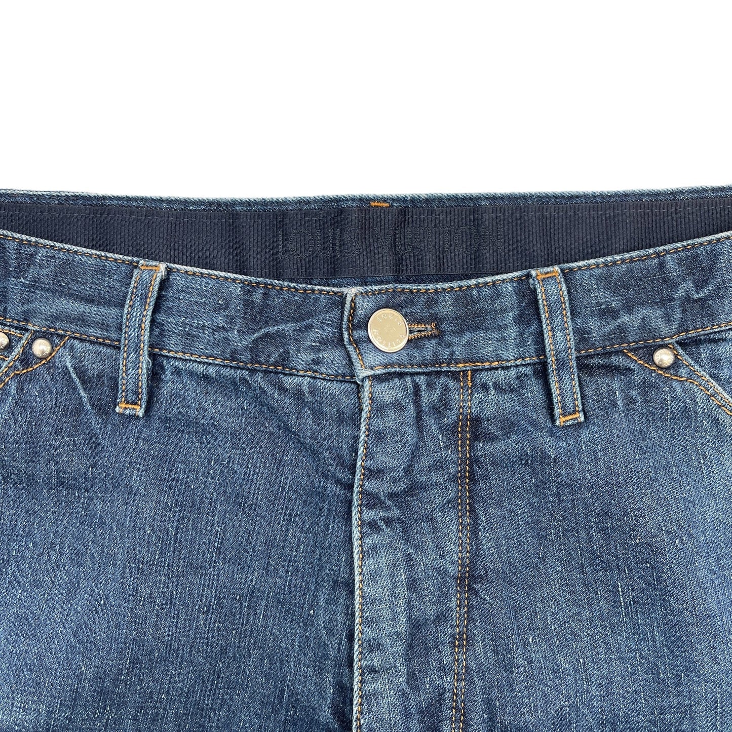 Men's Logo Jeans Blue Size Waist 38"